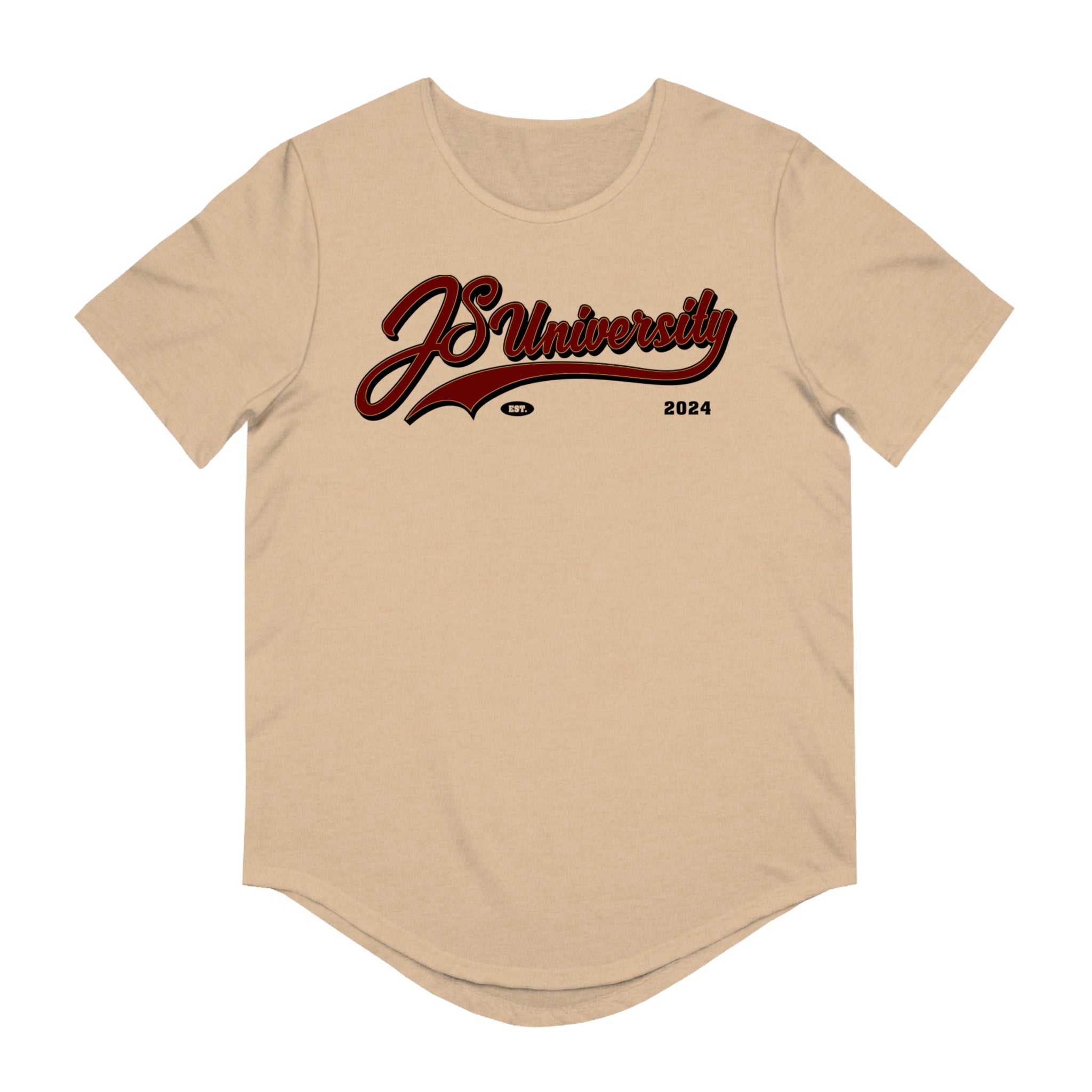 Men's Curved Hem Tee, Casual Men's Shirt, JSUniversity Apparel, Trendy Graphic Tee, Summer Fashion Top, College Style Clothes